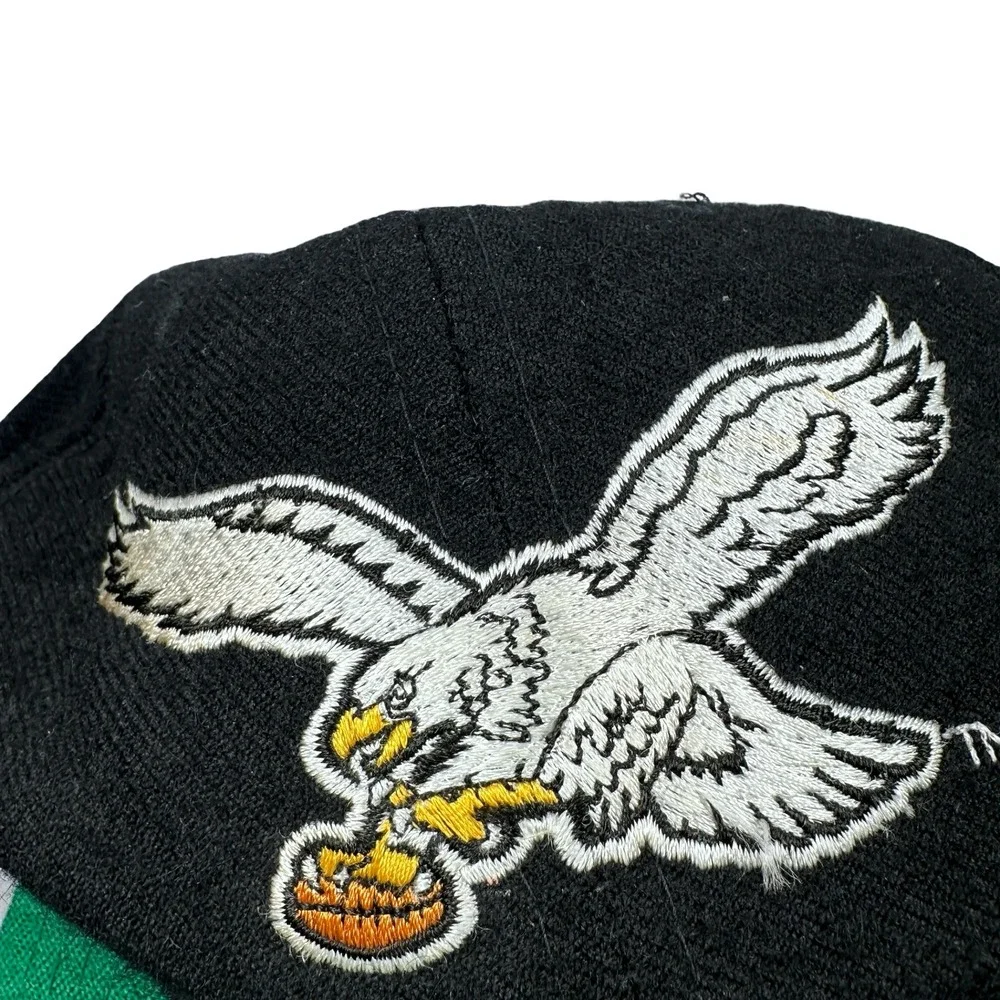 Vintage Starter Philadelphia Eagles Snapback Hat Black Green Wool 90s READ